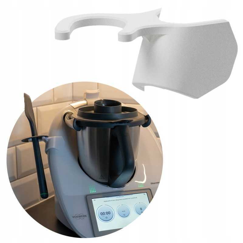 Thermomix uchwyt wieszak hak na kopystkę łyżeczkę do TM6 biały - lewy Thermomix uchwyt wieszak hak na kopystkę łyżeczkę do TM6 biały - lewy